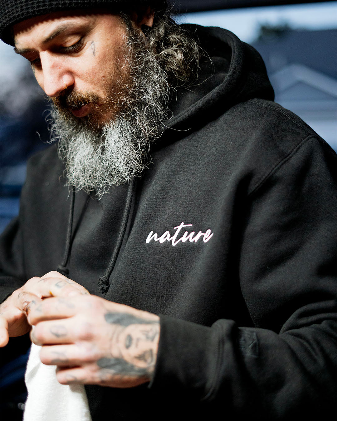 script hoodie black