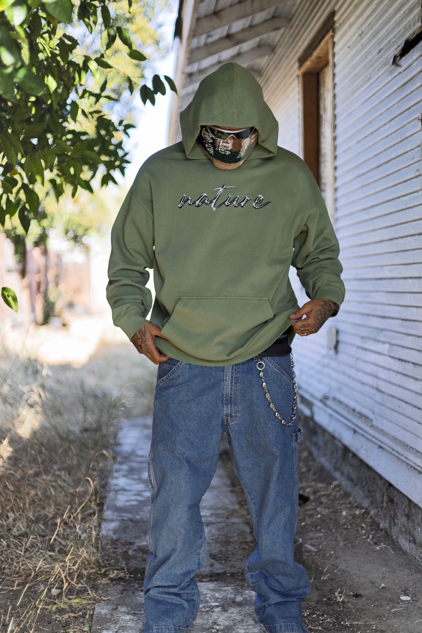 chrome hoodie green