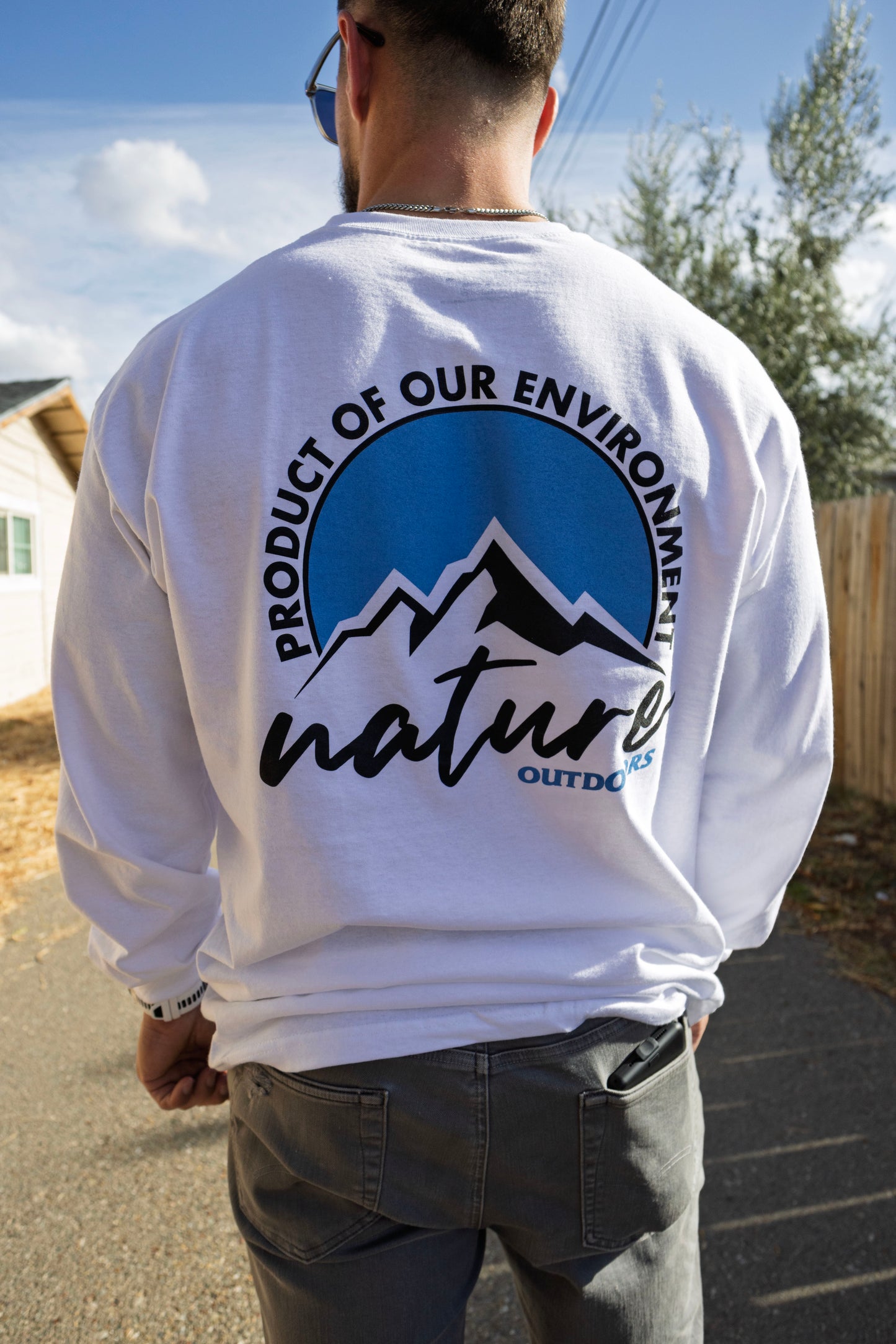 long sleeve - blue/white